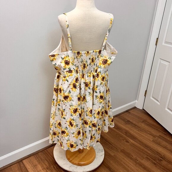 Torrid Mini Poplin Tie-Front Skater Sunflower Dress Sz 3X - Picture 12 of 13